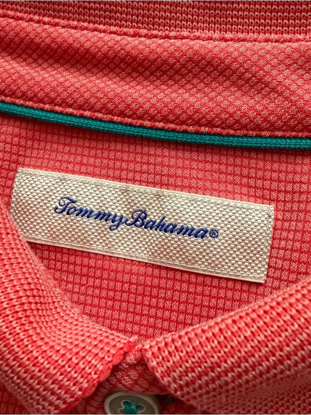 Tommy Bahama Men's Polo Shirt, Size XXL, textured Design Short Sleeve Orange - Picture 4 of 7